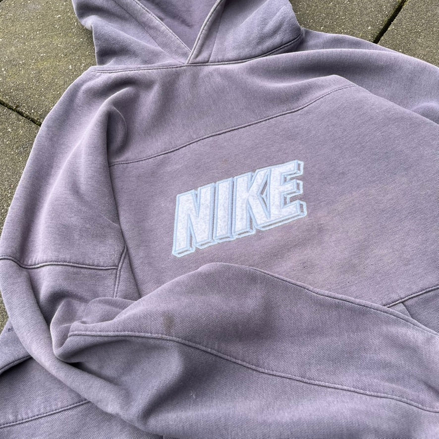Vintage Purple Faded Nike Hoodie - M