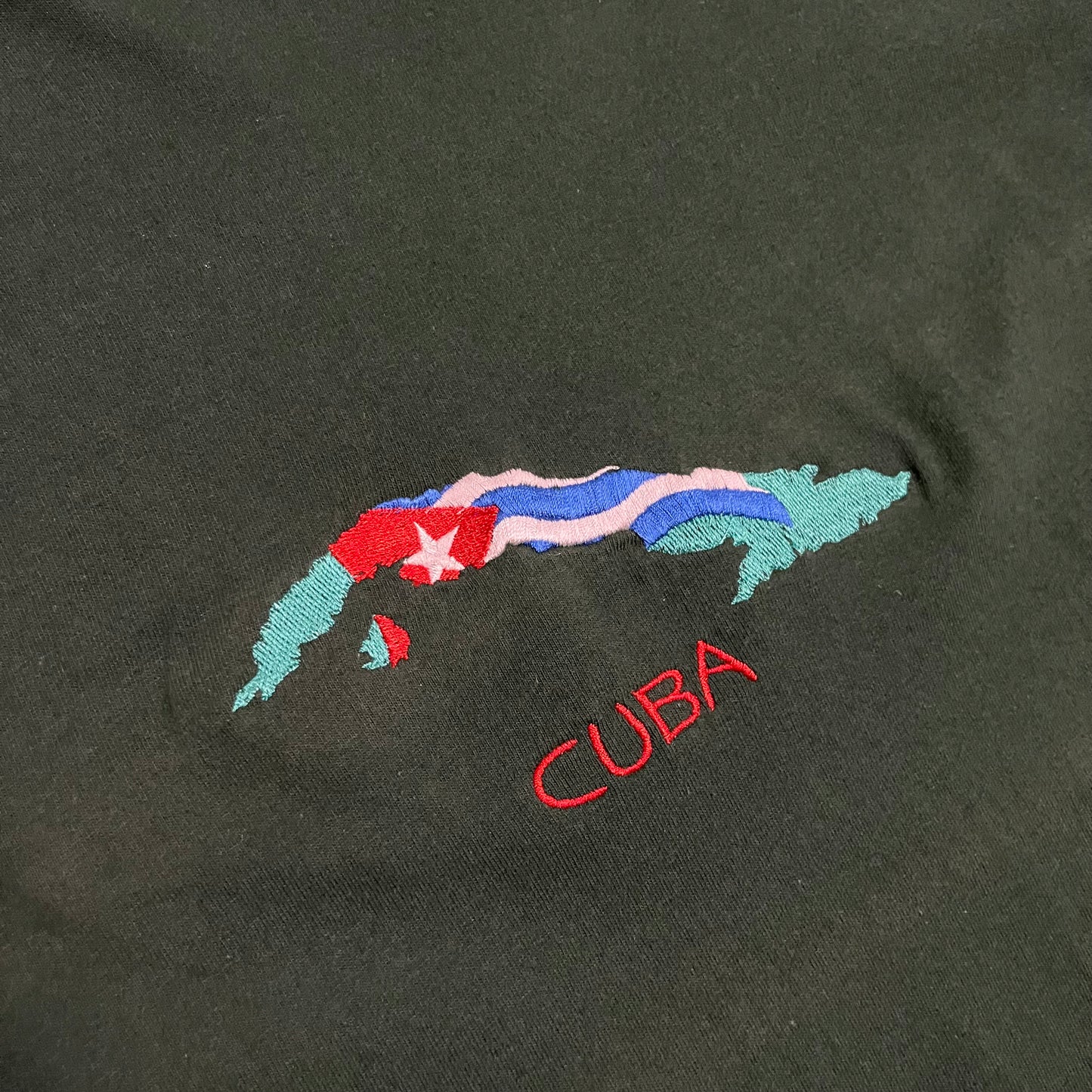 Vintage Green Fruit of the Loom Cuba Tourist Tee - L