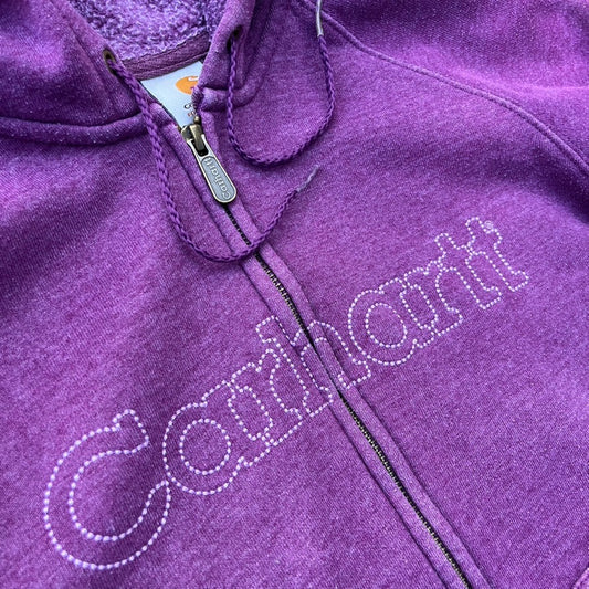 Vintage Purple Carhartt Zip Hoodie - S (W)