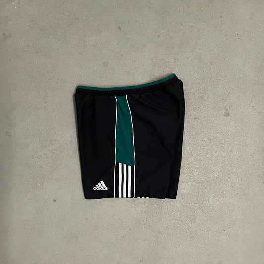 Vintage Black Green Adidas Shorts - L