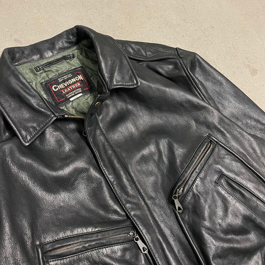Vintage Black Chevignon Leather Jacket - M