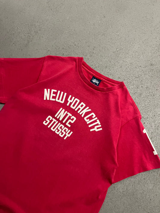 Vintage 90s Red Stüssy Tee Made in USA - S (W)