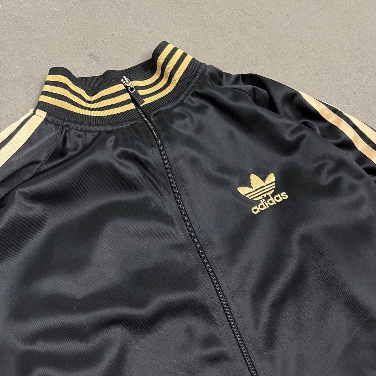 Vintage Black Gold Chile62 Adidas Track Jacket - L