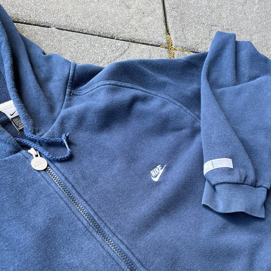 Vintage Blue Nike Zip Hoodie - L