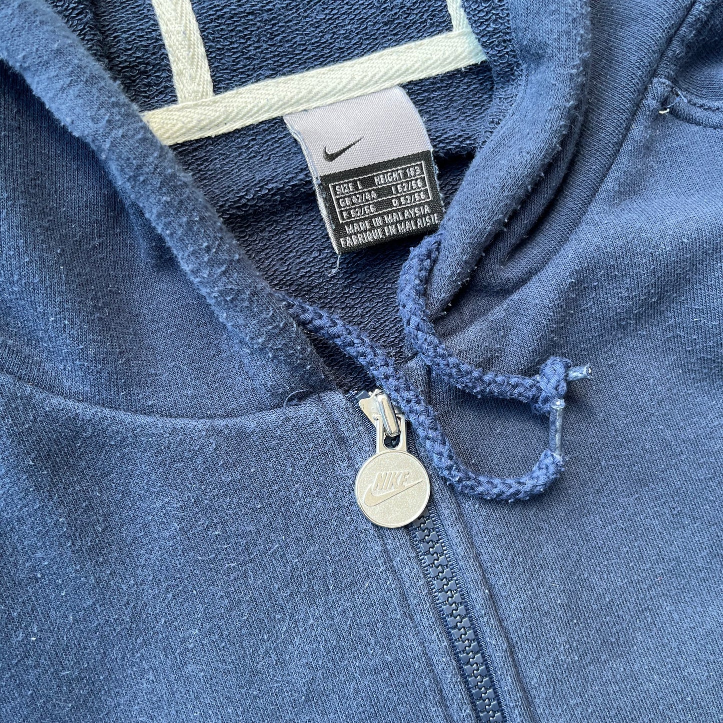 Vintage Blue Nike Zip Hoodie - L