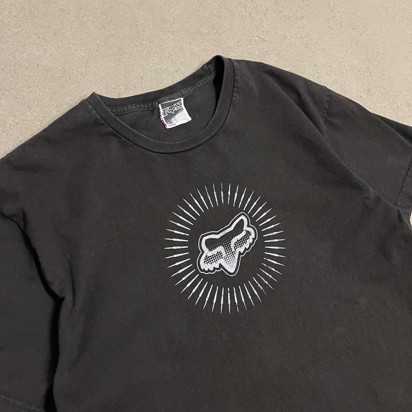 Vintage Y2K Black Fox Racing Tee - L