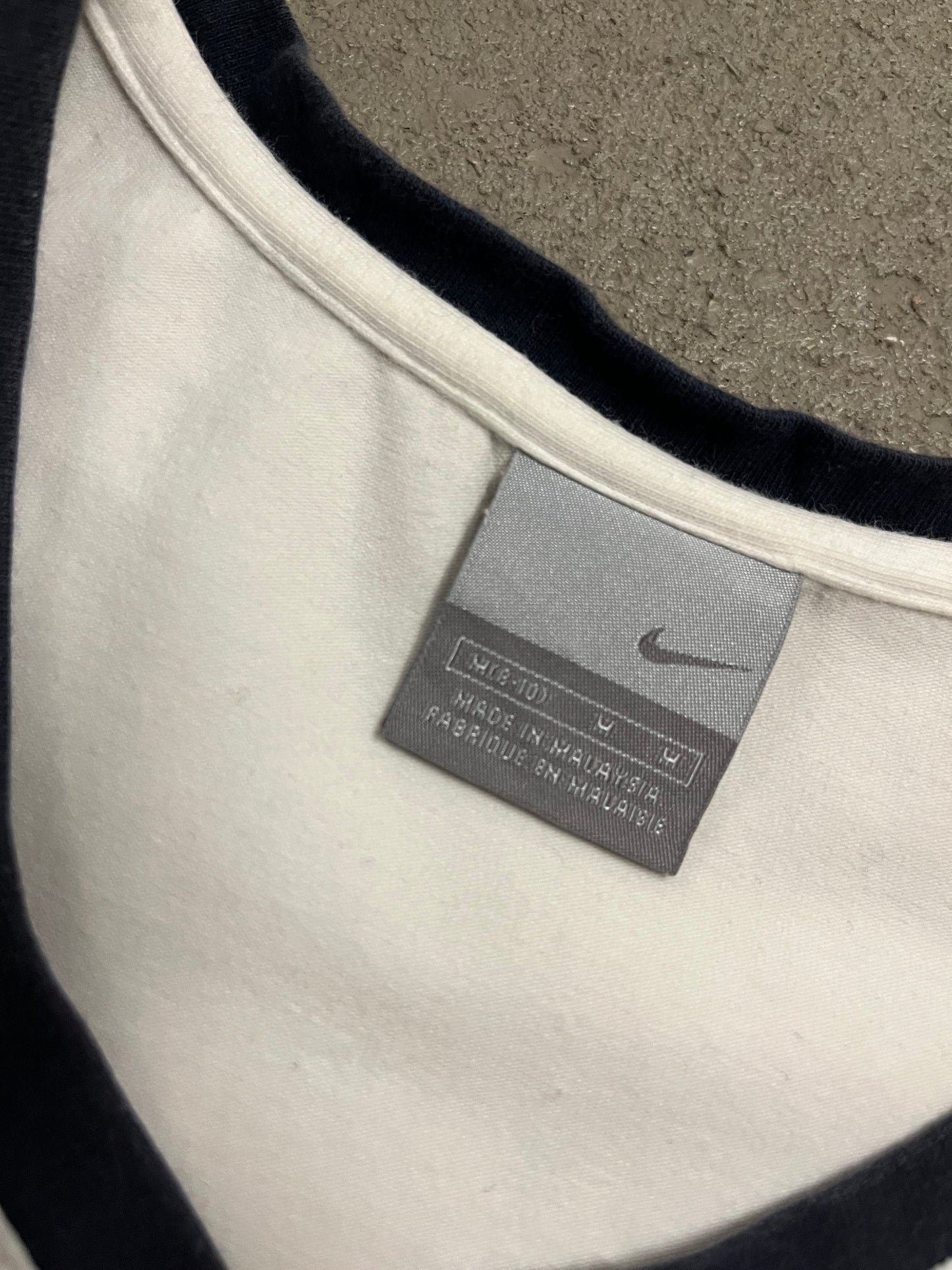 Vintage Y2K White Blue Nike Top - M (W)