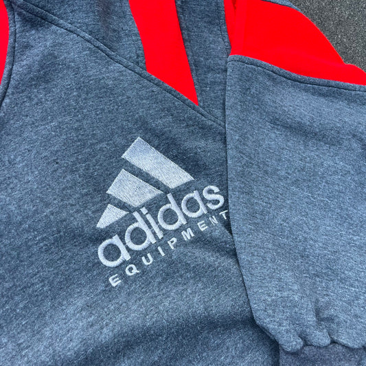 Vintage Grey Adidas Equipment Zip Sweater - M