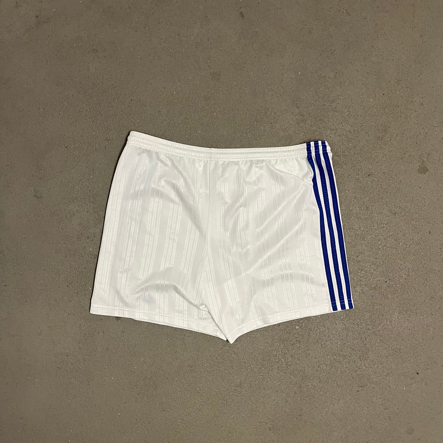 Vintage 90s White Blue Adidas Shorts - L
