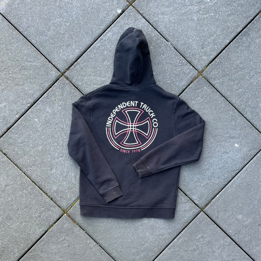 Vintage Black Independent Zip Hoodie - M