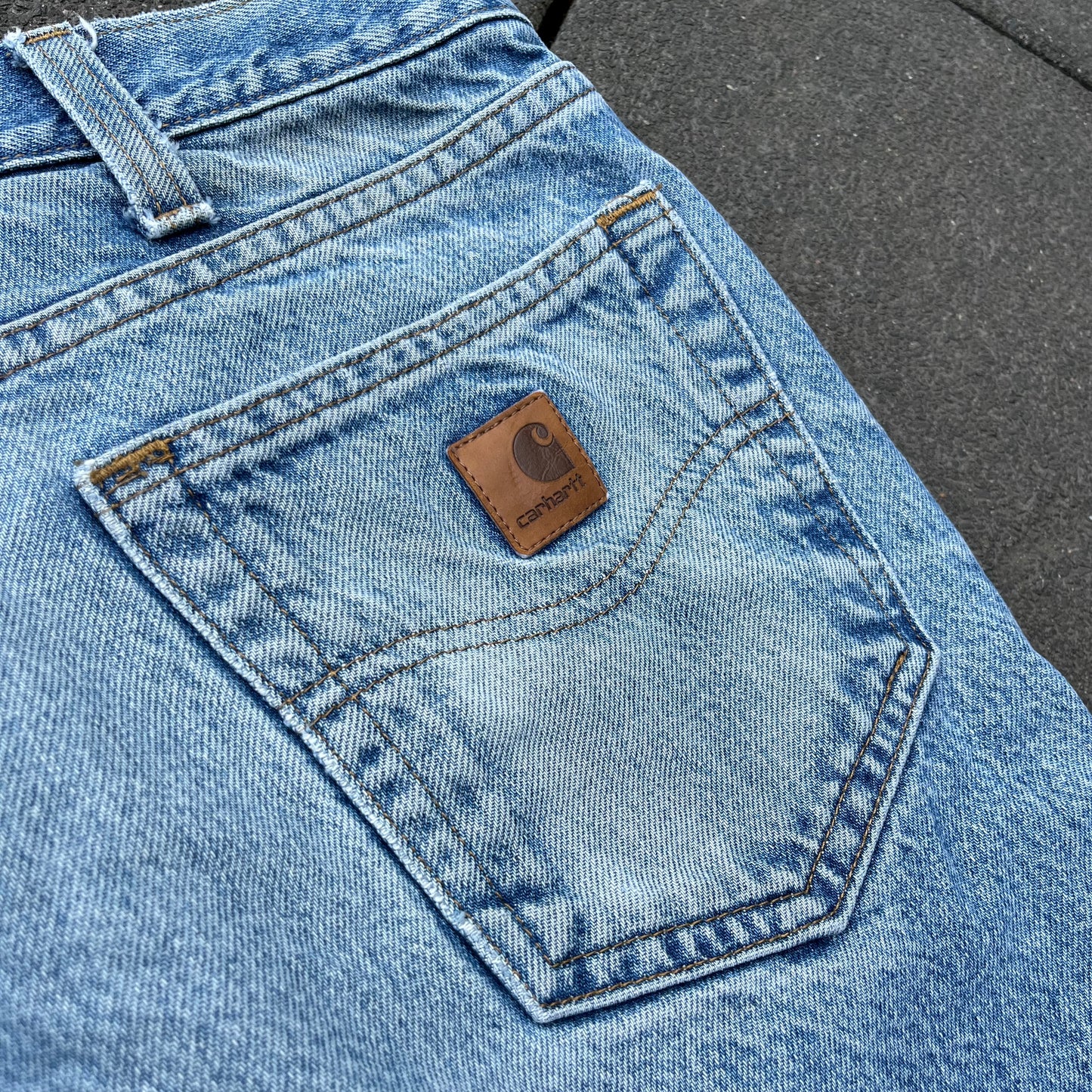 Vintage Blue Carhartt Cut Off Jeans Shorts - 38