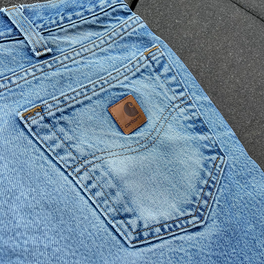 Vintage Blue Carhartt Cut Off Jeans Shorts - 38