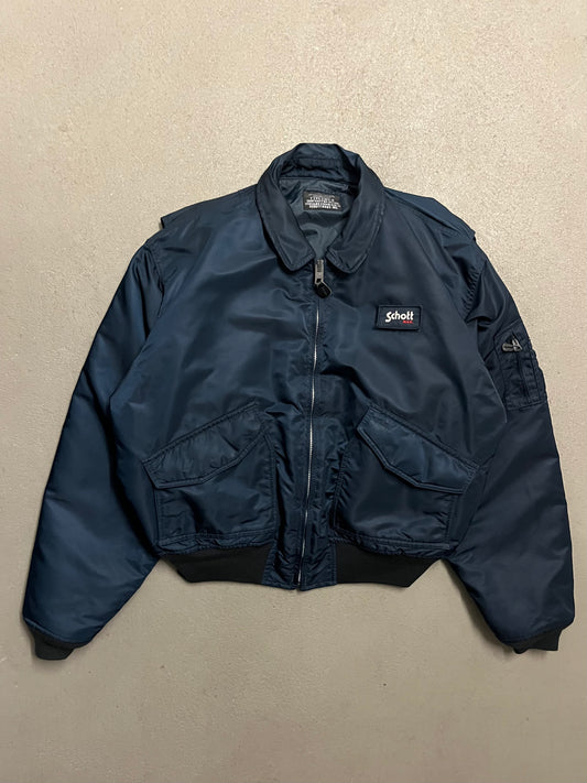 Vintage Blue Schott Flight Jacket - XL