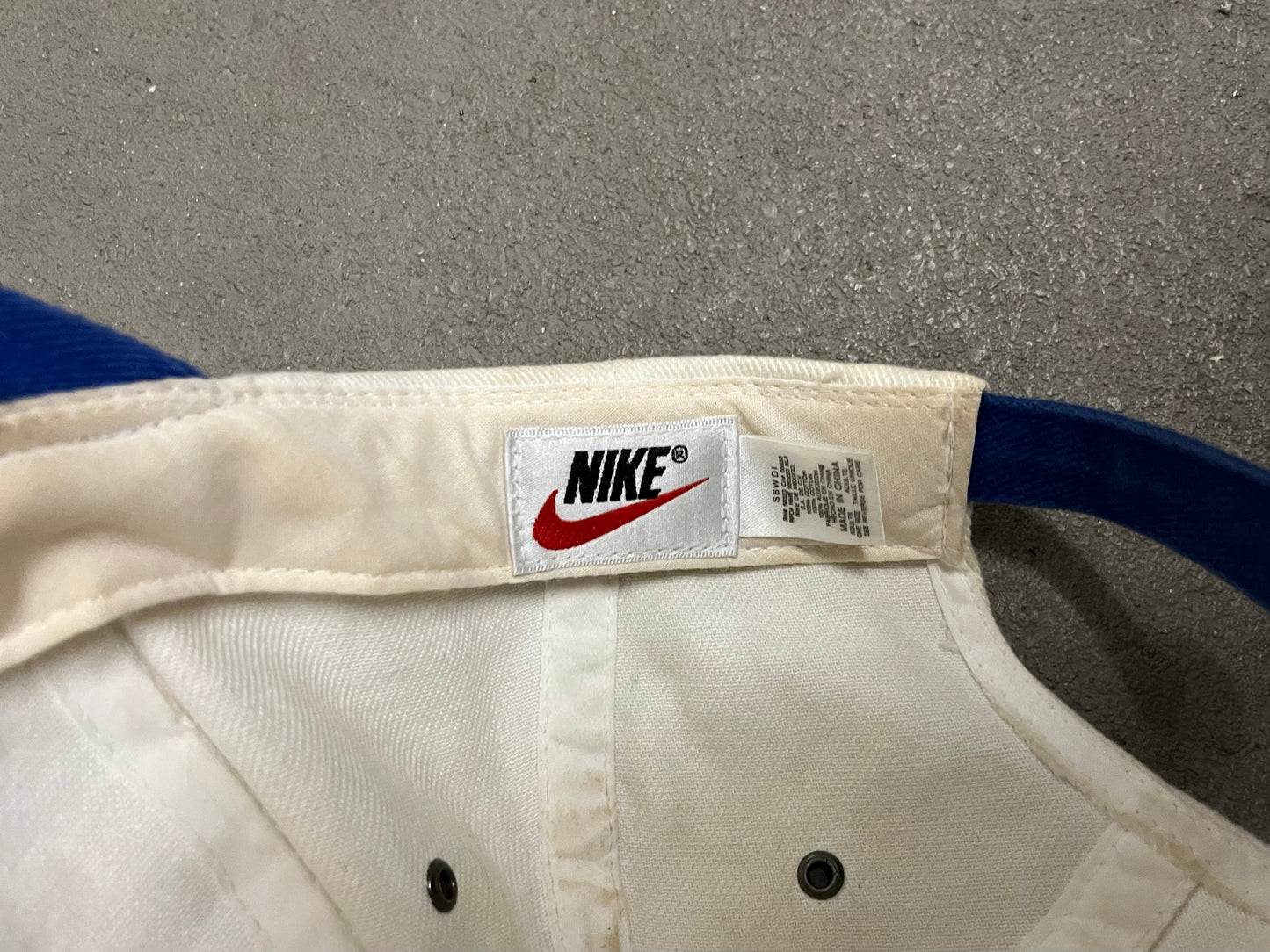Vintage 90s Off White Blue Nike Brasil Cap