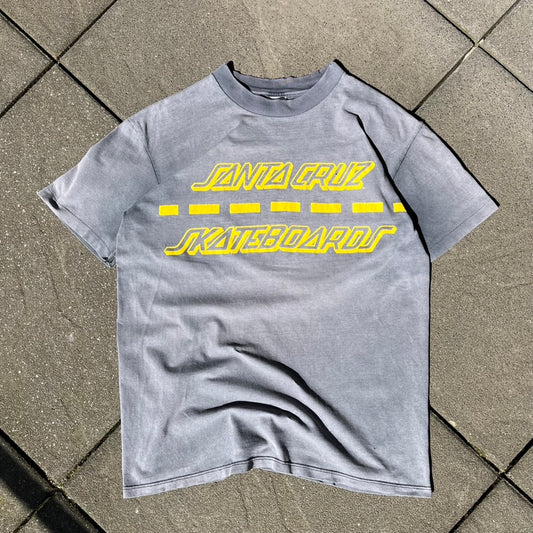 Vintage Grey Faded Santa Cruz Tee - L