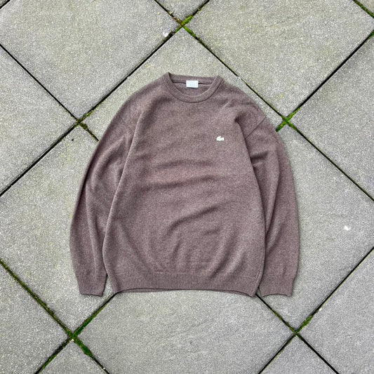 Vintage Brown Lacoste Knit Sweater  - L