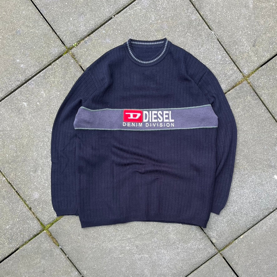 Vintage Black Diesel Knit Sweater - L