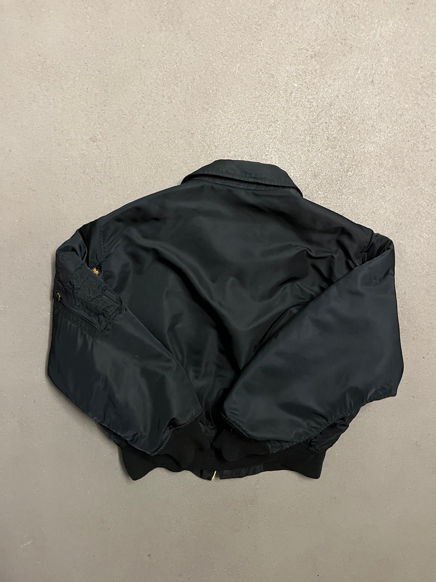 Vintage Black Alpha Industries Bomber Jacket Made in USA - L