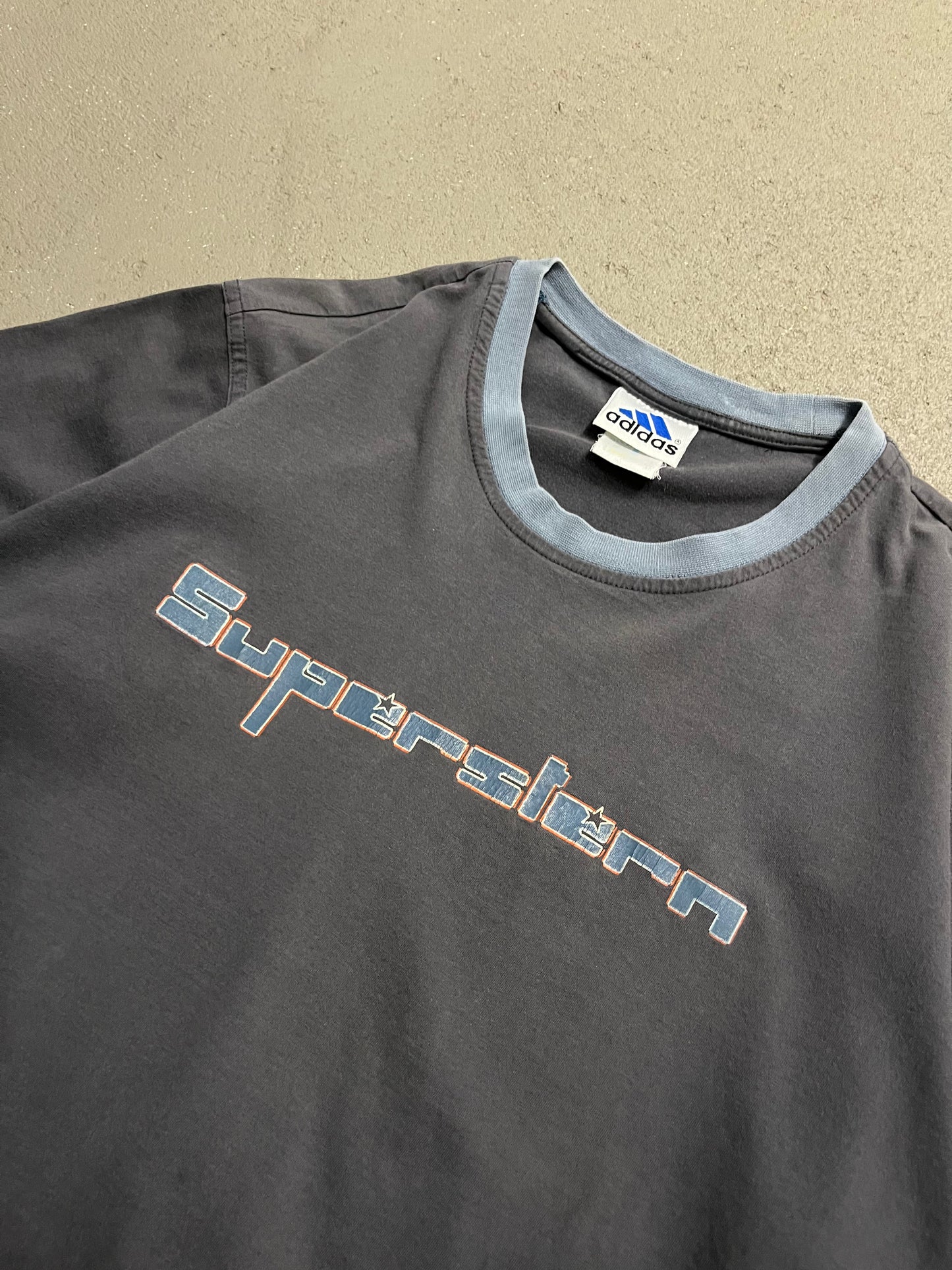 Vintage 90s Blue Faded Adidas Superstern Tee - M (W)
