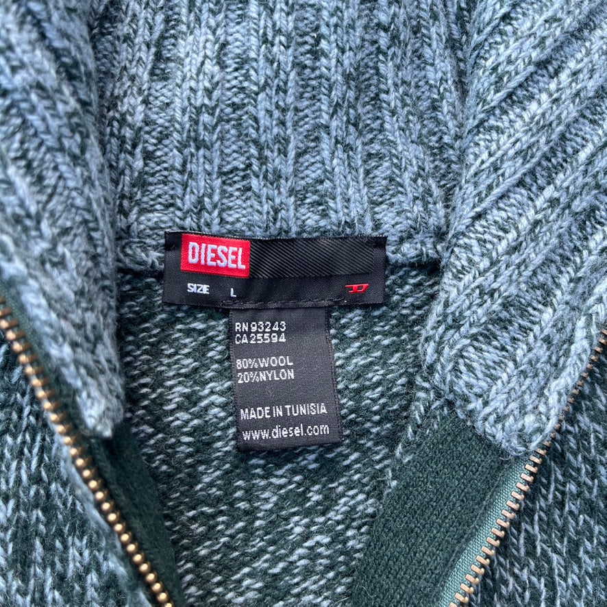 Vintage Green Diesel Knit Zip Up - M (W)