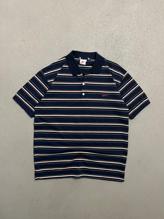 Vintage Blue Beige Red Nike Polo Shirt - L