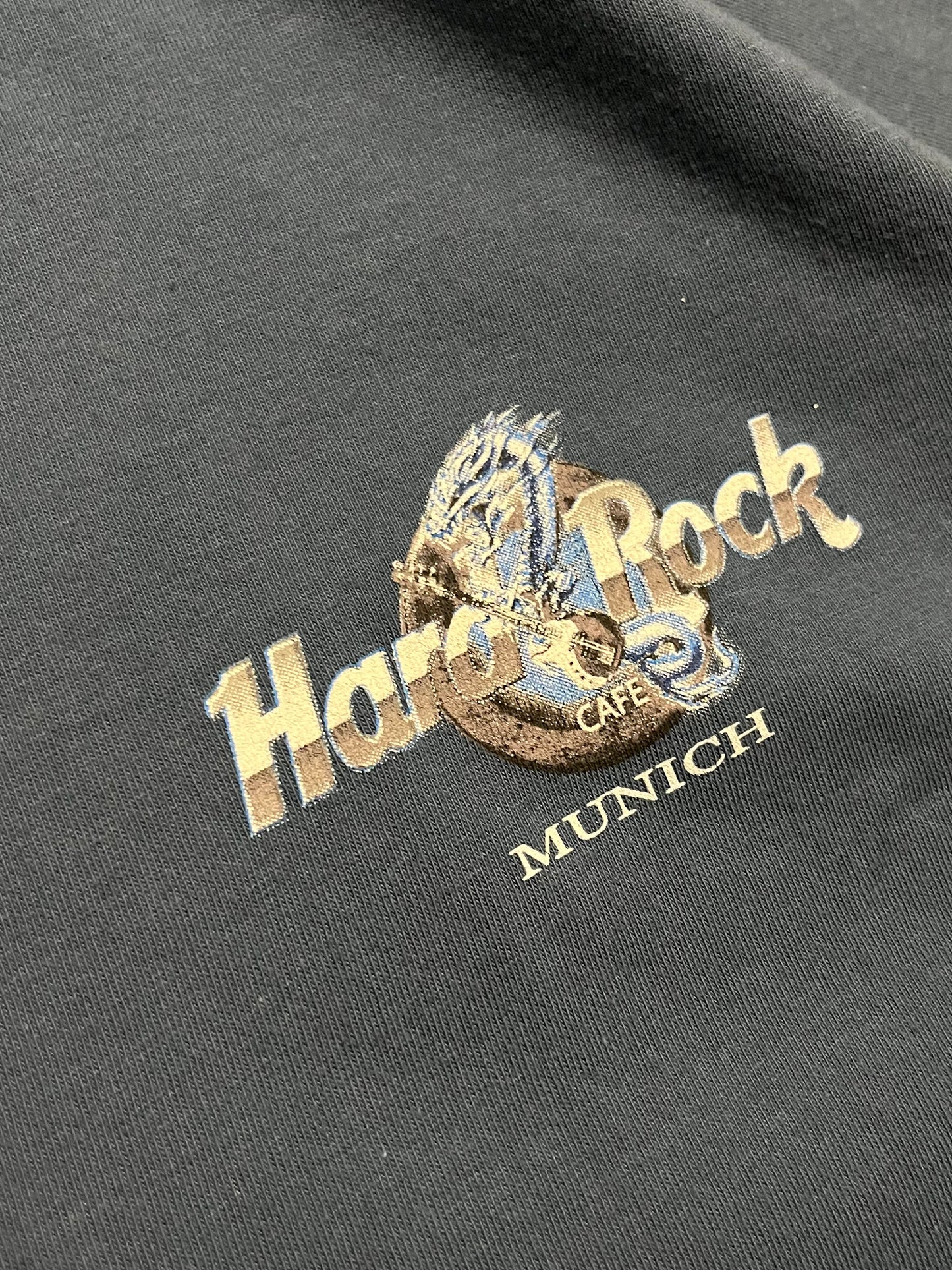 Vintage Y2K Blue Hard Rock Cafe Munich Dragon Tee - M