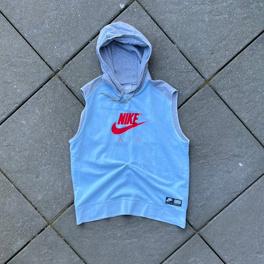 Vintage Blue Nike Sleeveless Hoodie - M