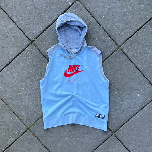 Vintage Blue Nike Sleeveless Hoodie - M