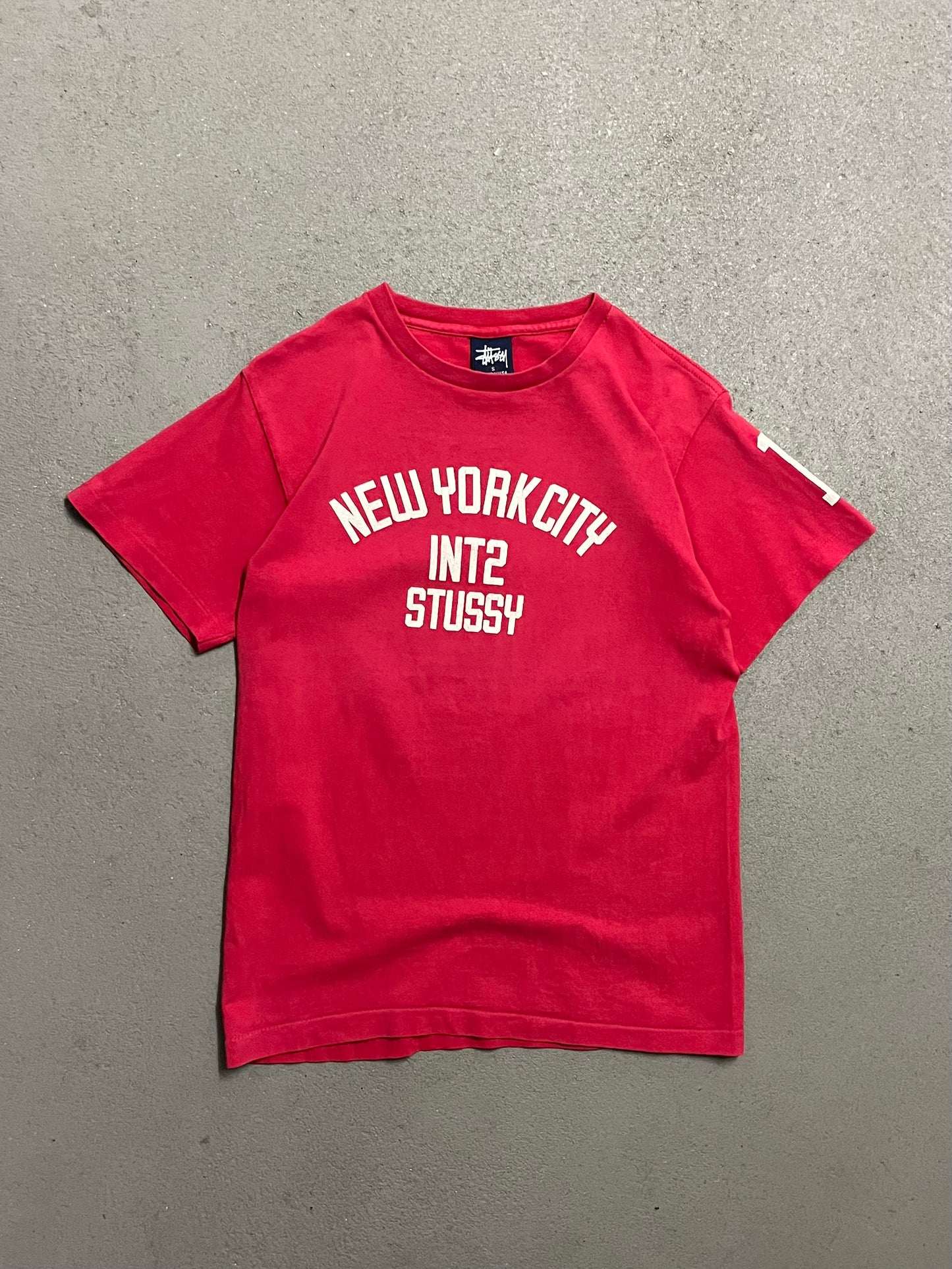 Vintage 90s Red Stüssy Tee Made in USA - S (W)