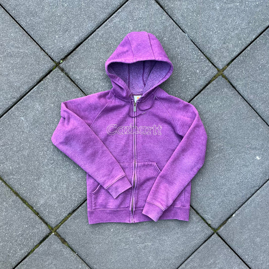 Vintage Purple Carhartt Zip Hoodie - S (W)