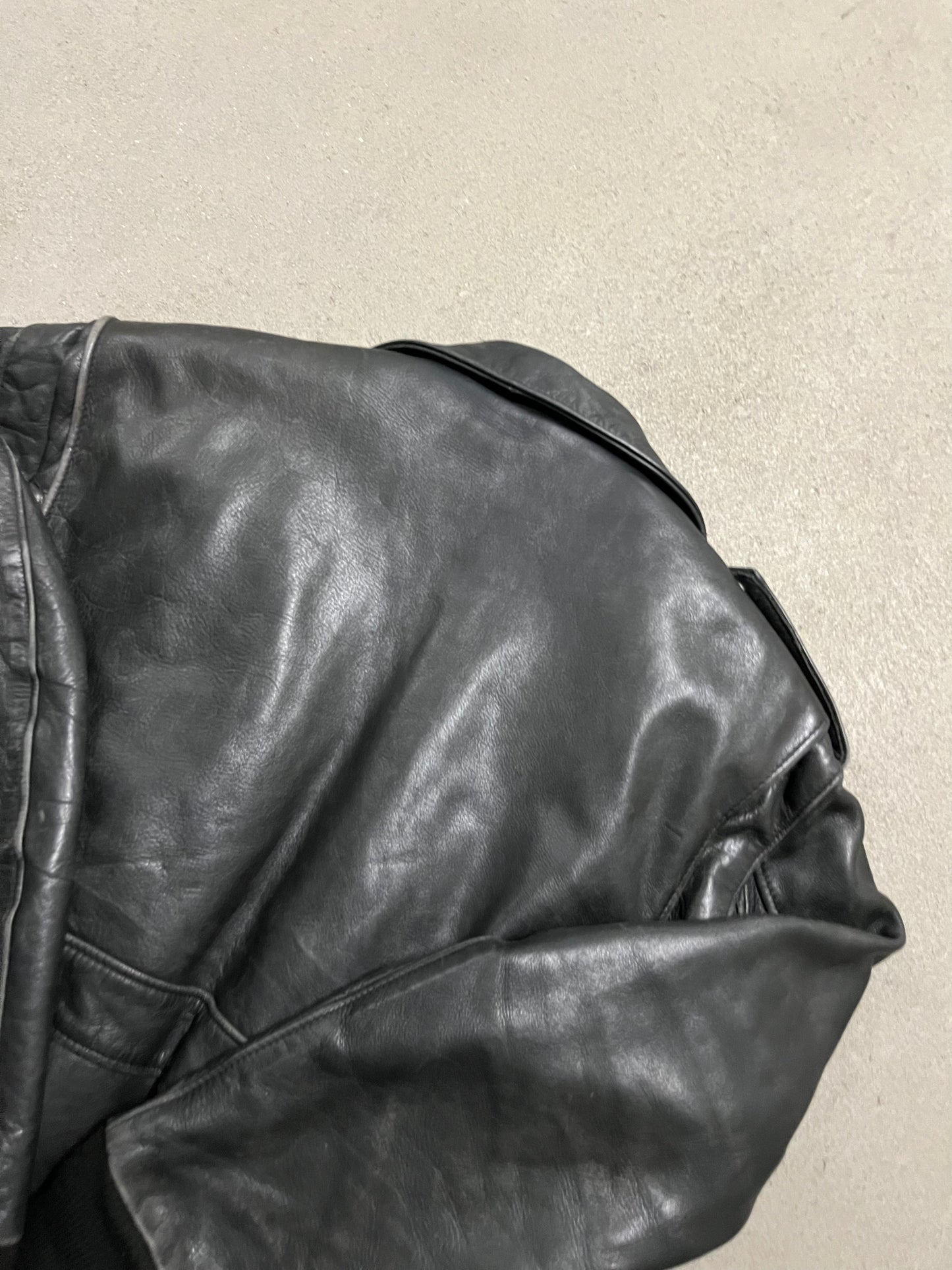 Vintage Black Schott Leather Jacket - L