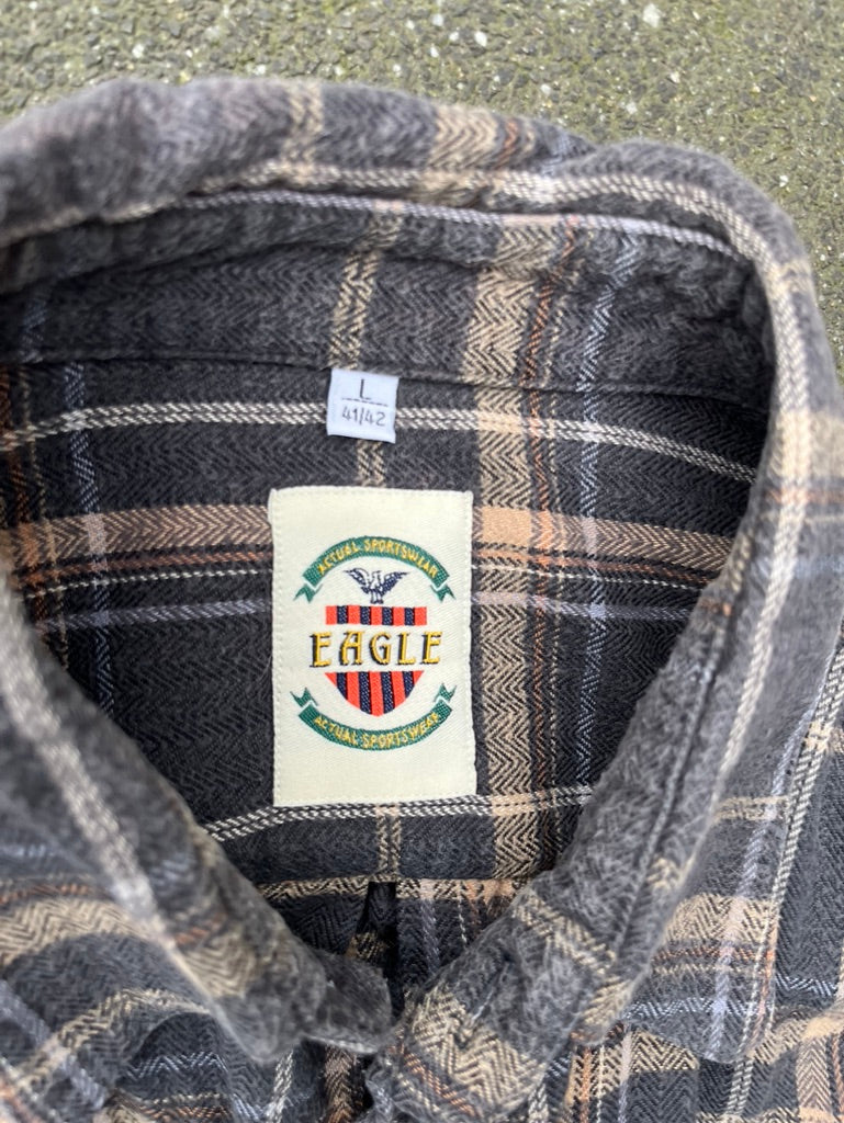 Vintage Brown Flannel Shirt - L