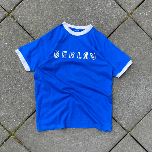 Vintage Blue Berlin Ringer Tee - L