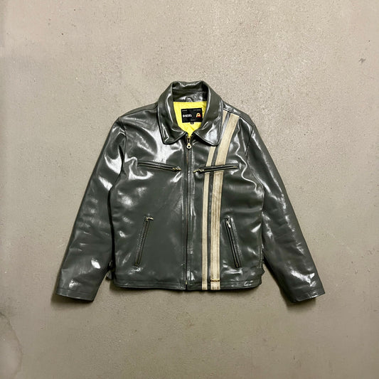 Vintage Y2K Green Diesel Flight Leather Jacket - M