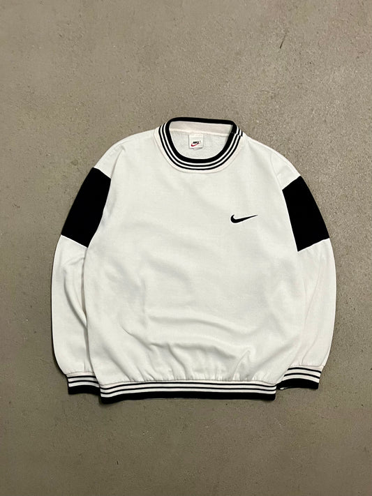 Vintage 90s White Black Nike Sweater - S
