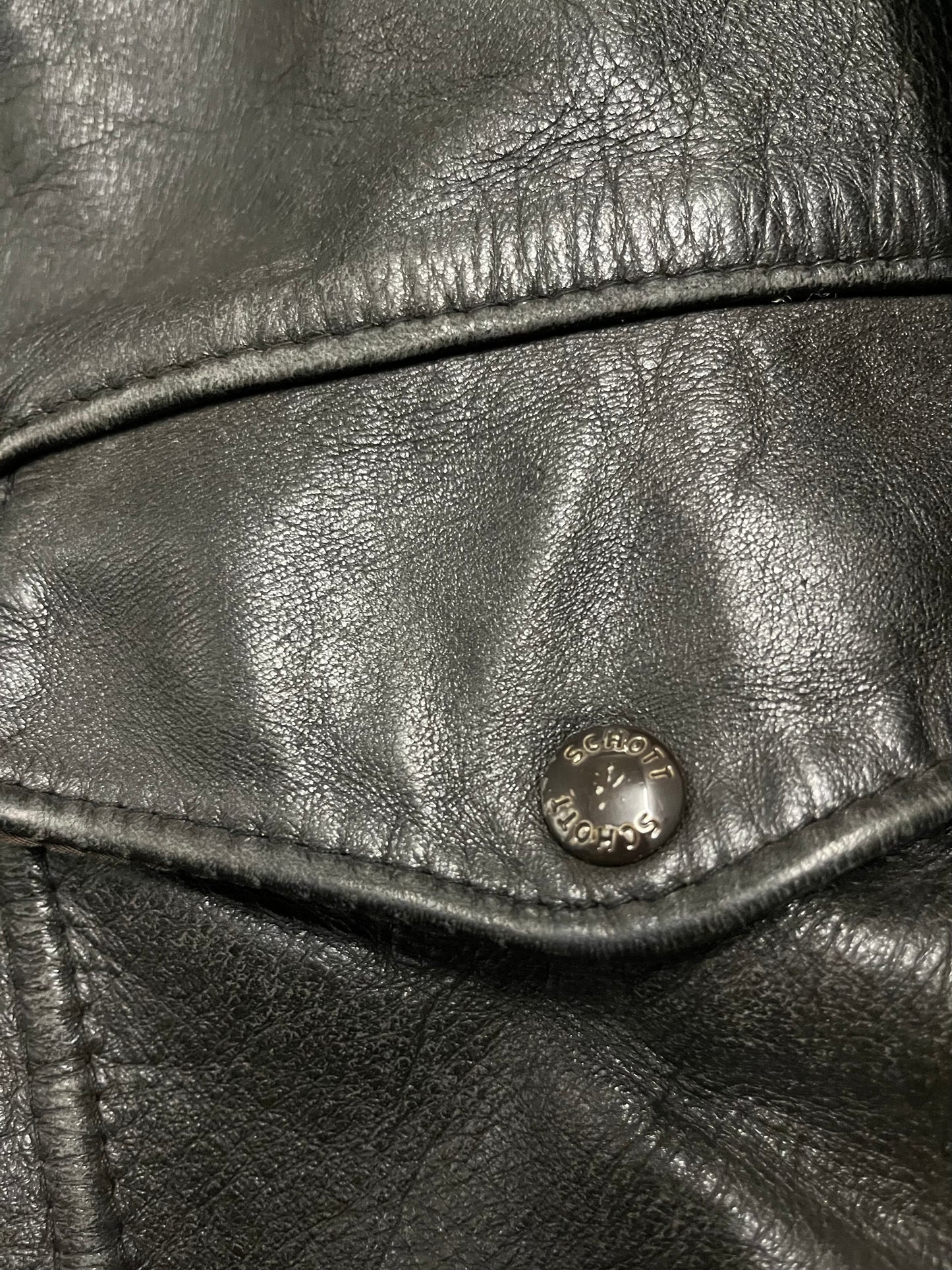 Vintage Brown Faded Schott Flight Leather Jacket - L