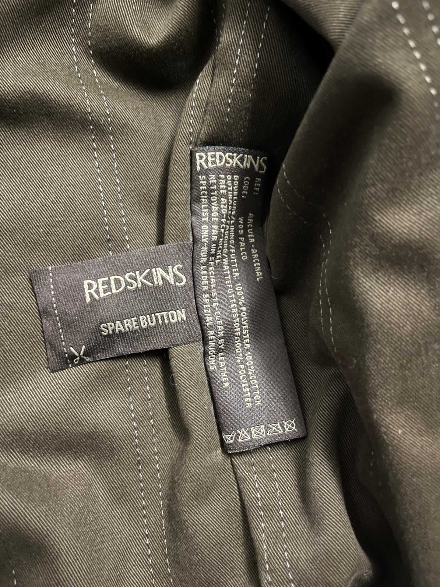 Vintage Brown Faded Redskins Leather Jacket - L