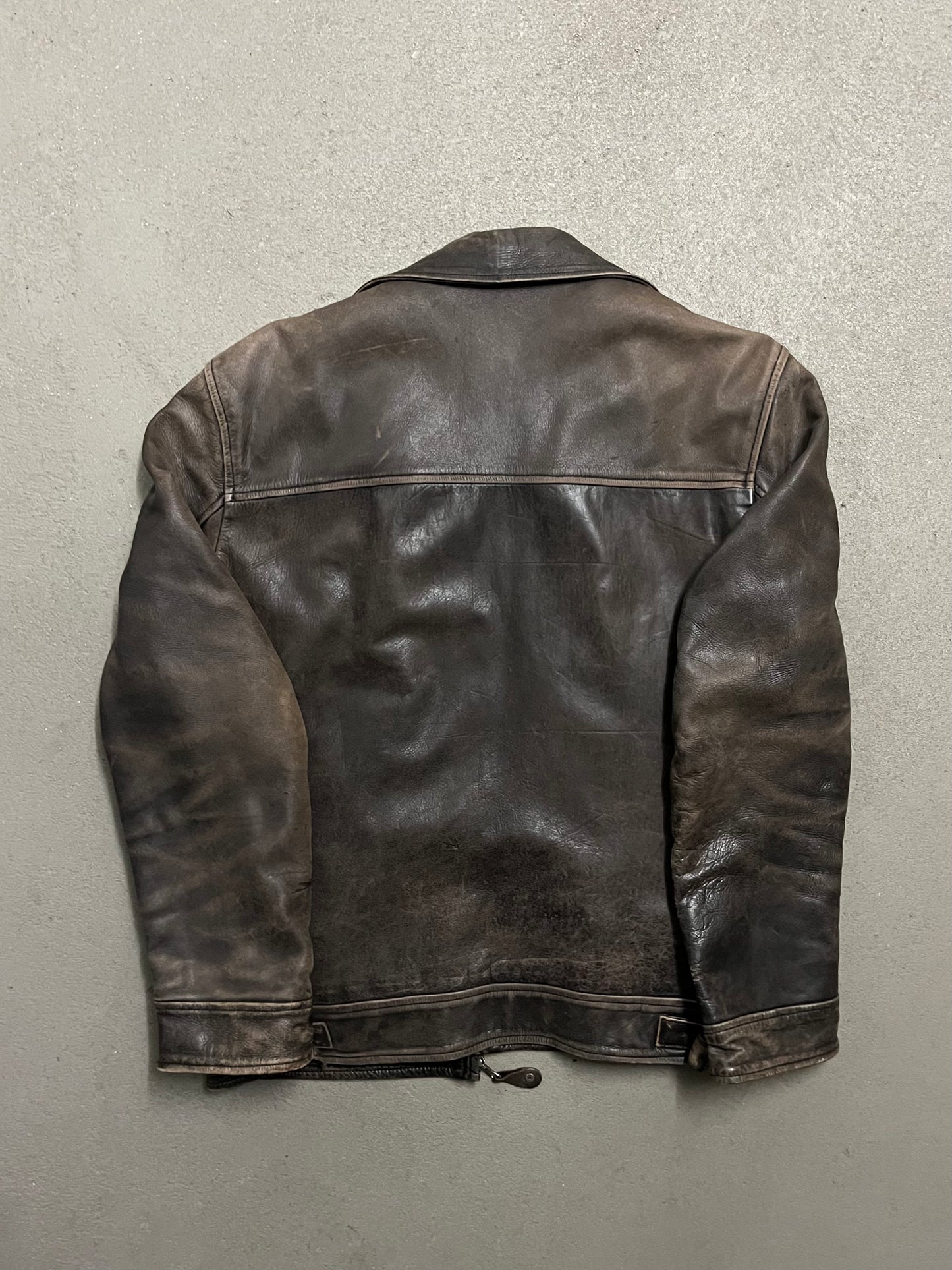 Vintage Brown Faded Redskins Leather Jacket - L