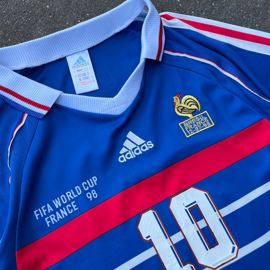 Vintage 1995 Blue Adidas Zidane Kit - L
