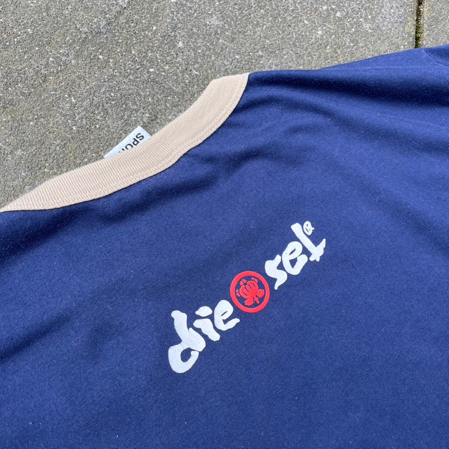 Vintage Blue Diesel Ringer Tee - M (W)