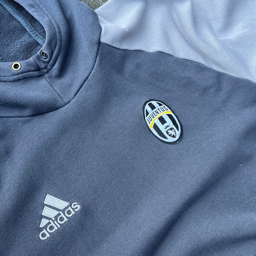 Vintage Grey Adidas Juventus Hoodie - L