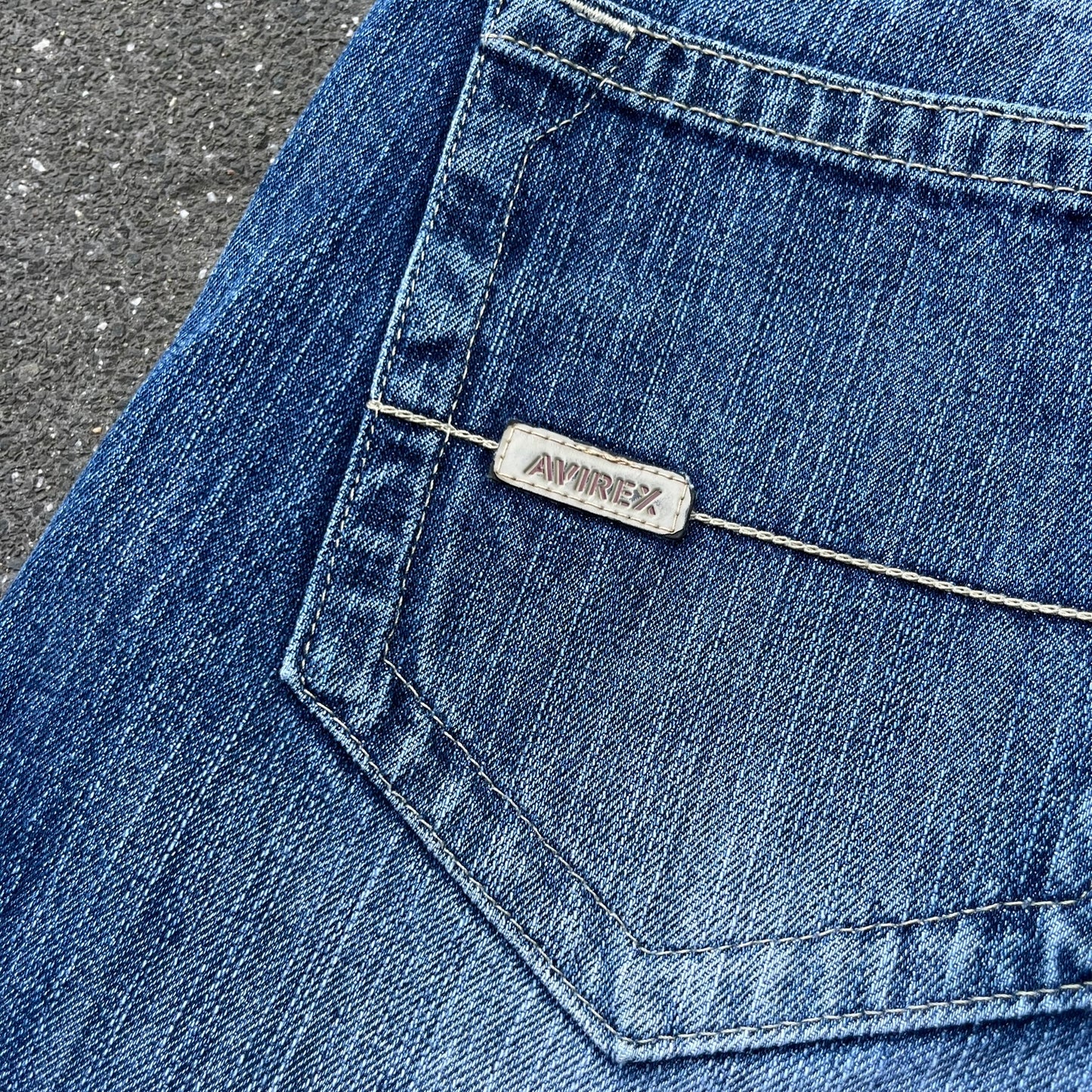 Vintage Blue Avirex Jeans Shorts - 32