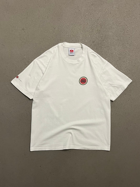 Vintage White Hanes Beefy Lucky Strike Tee - L
