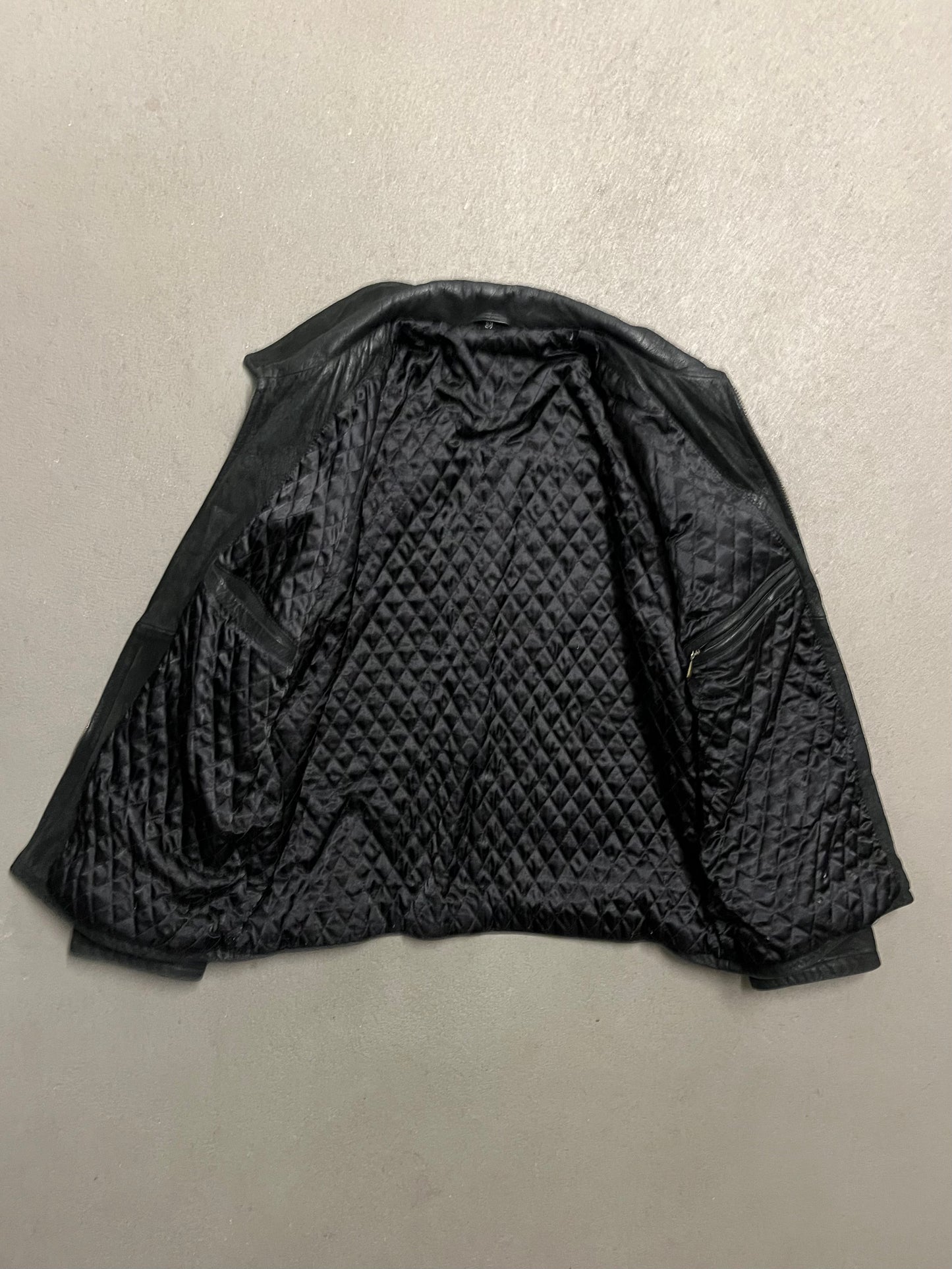 Vintage Black Buffalo Leather Jacket - XL