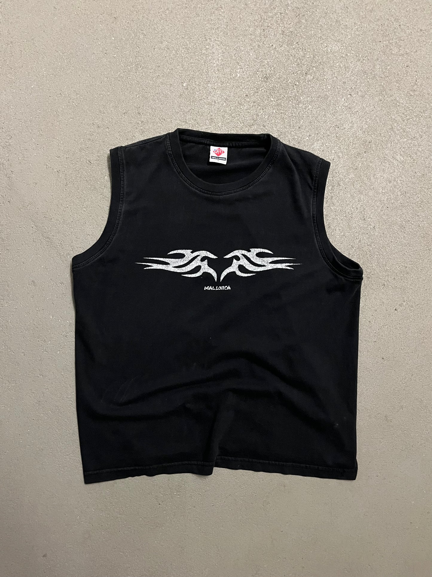 Vintage Y2K Black Mallorca Tribal Tank Top - M (W)