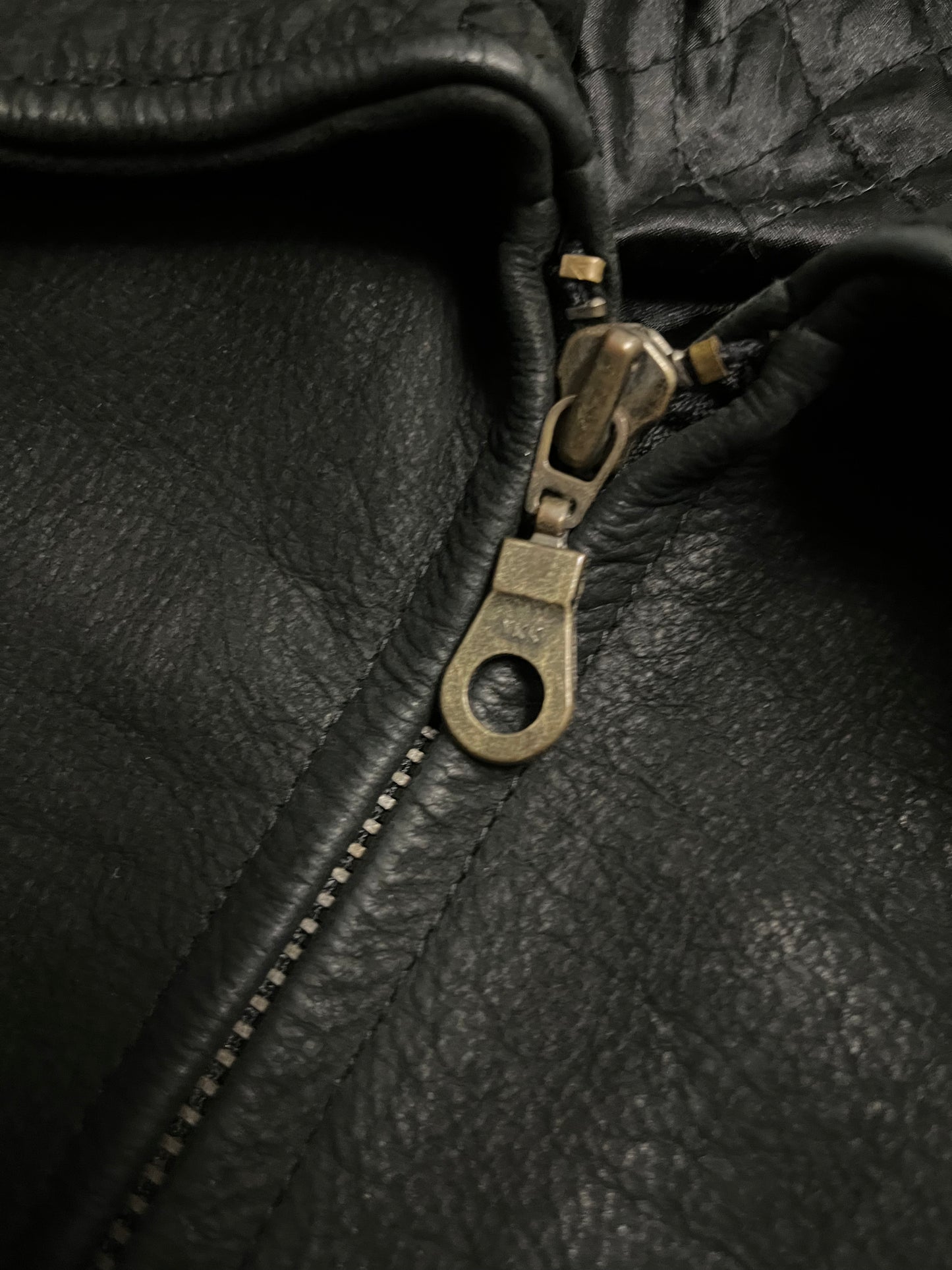 Vintage Black Buffalo Leather Jacket - XL