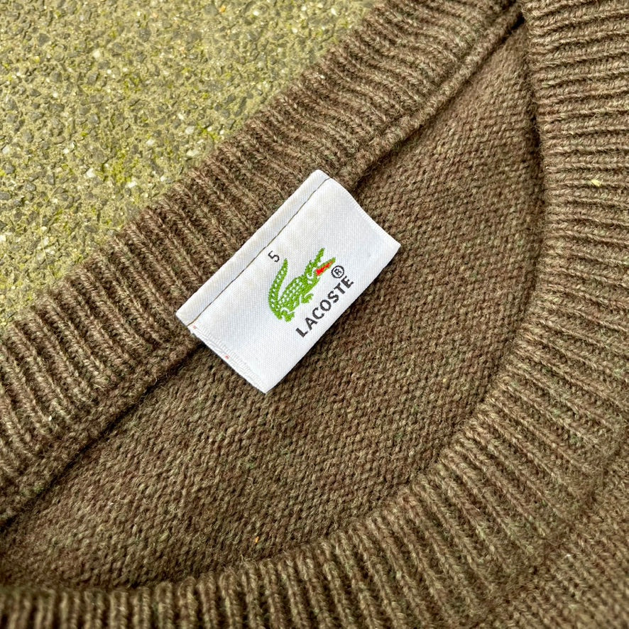 Vintage Brown Lacoste Knit Sweater  - L