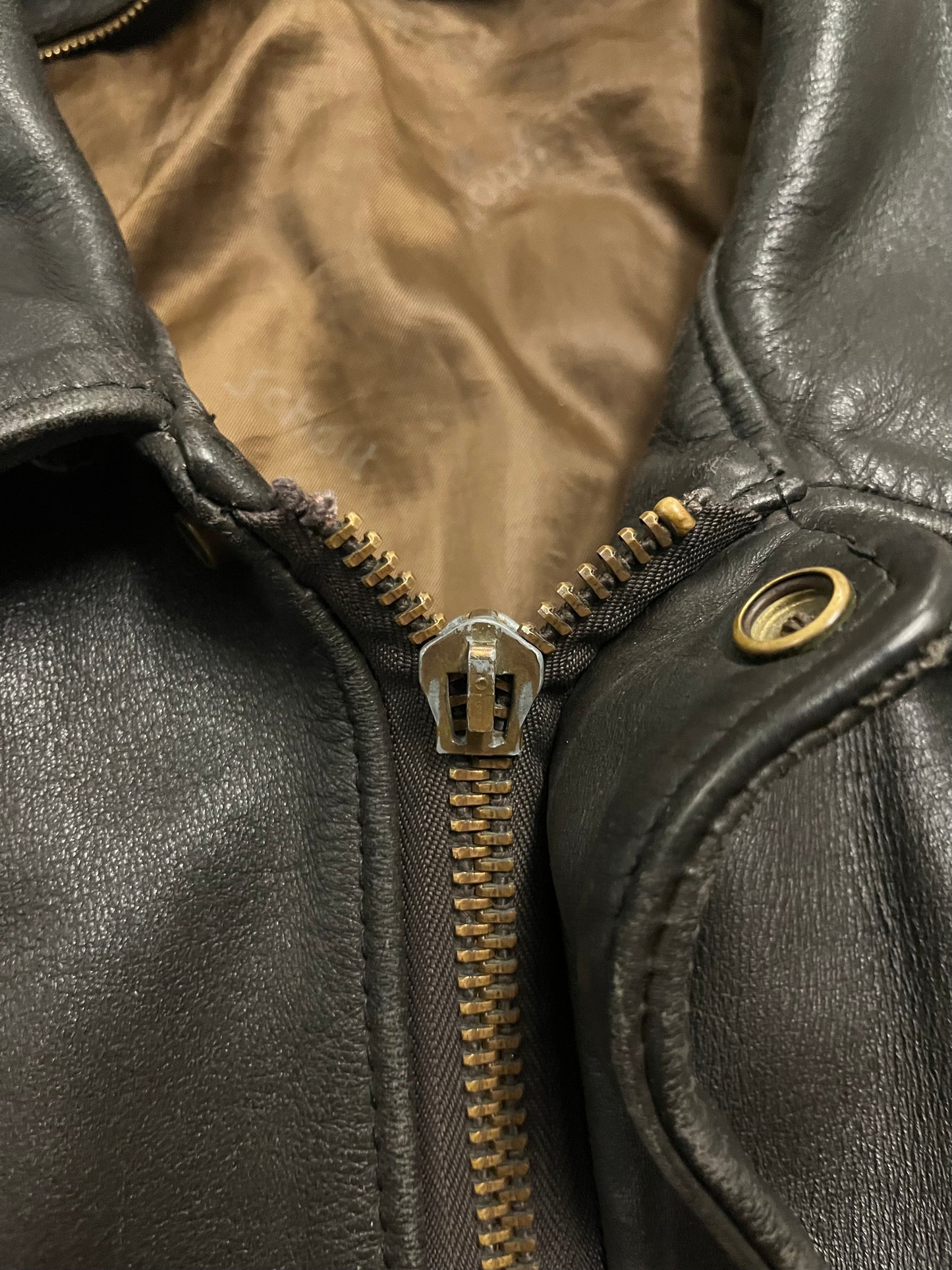 Vintage Brown Faded Schott Flight Leather Jacket - L