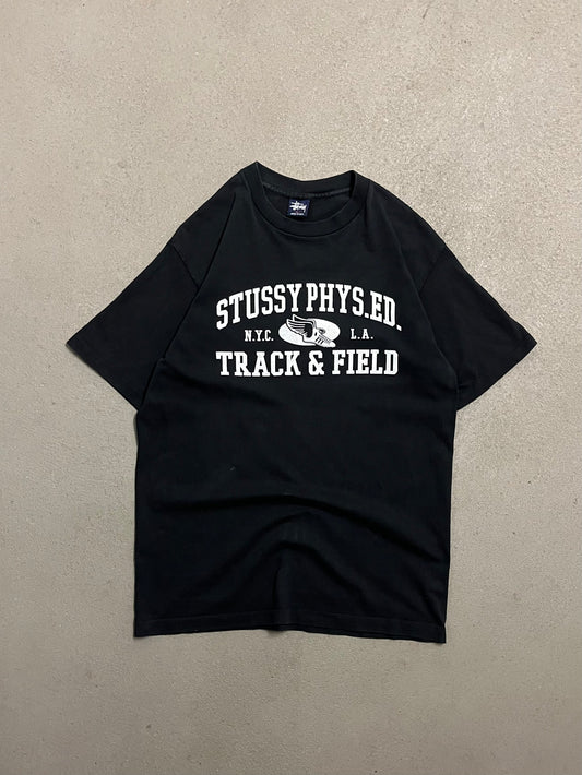 Vintage 90s Black Stüssy Made in USA Tee - L