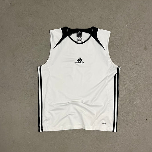 Vintage 2004 White Black Adidas Tank Top - L